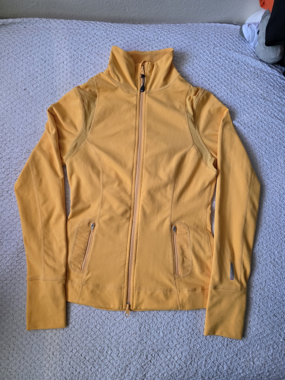 Zella Mustard Yellow Soft Zip-Up Utility Jacket Size XS| With Mesh Areas